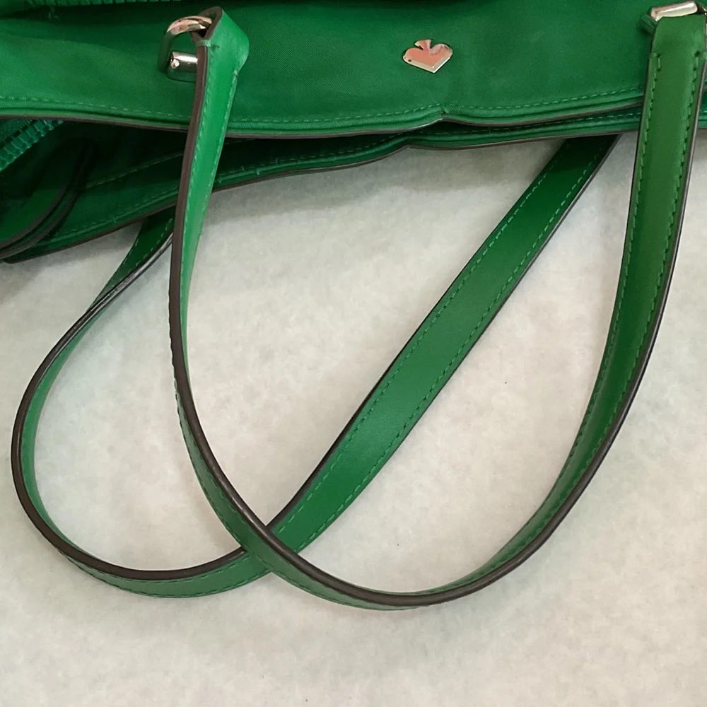 kate spade vibrant green nylon tote with detachable strap